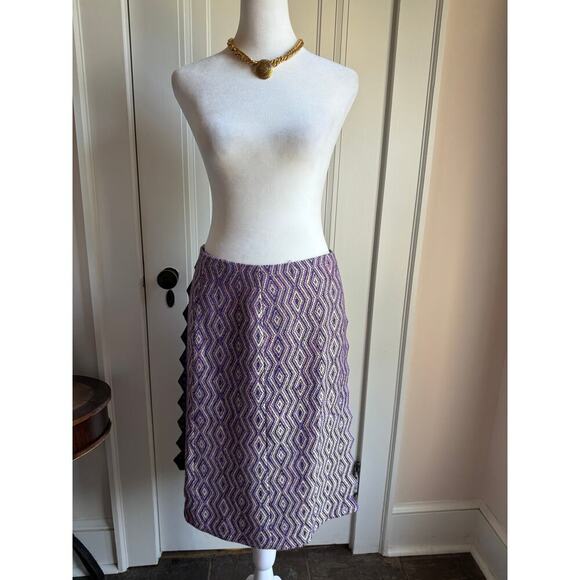 Chanel Purple Geometric Diamond Jacquard Tweed Skirt 01P - Picture 2 of 9